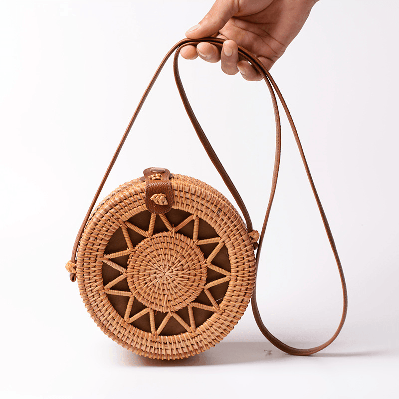 Bolsa de Palha Redonda Rattan