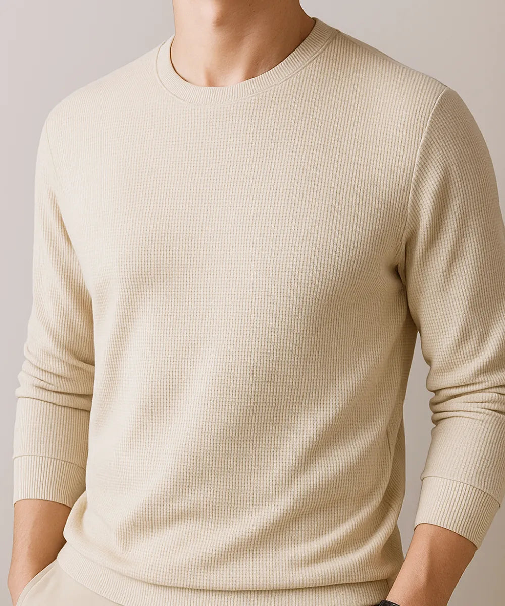 Blusa Masculina Manga Longa Malha Waffle Casual | Pierre
