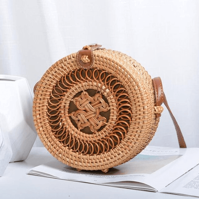 Bolsa de Palha Redonda Rattan