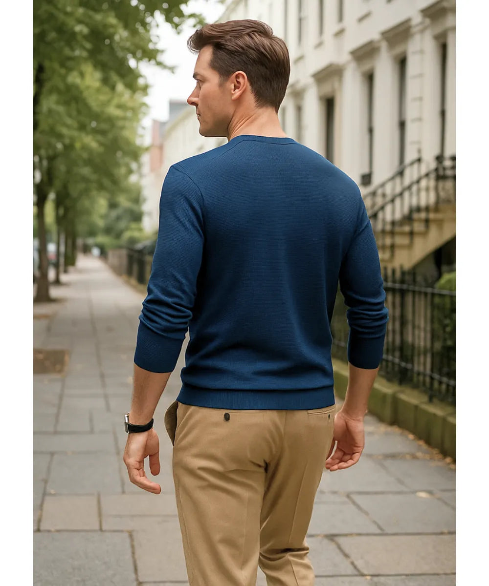 Blusa Masculina Manga Longa Malha Waffle Casual | Pierre