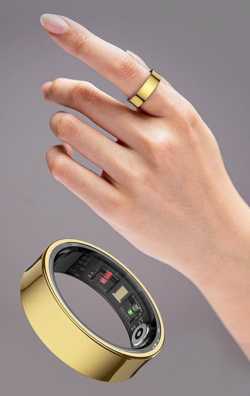 Anel Health Monitor – Acompanhe Sua Saúde 24h: Calorias, Sono, Batimentos, SpO₂ e Pressão Arterial com Estilo e Discrição