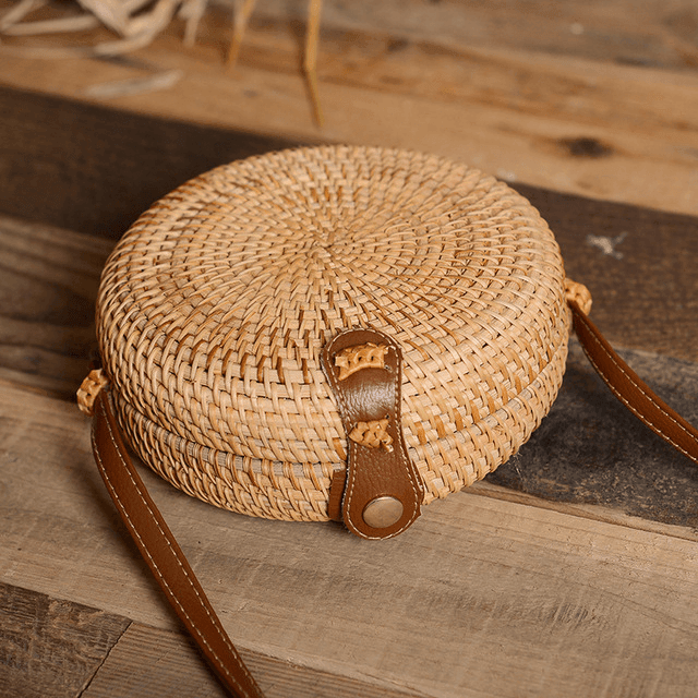 Bolsa de Palha Redonda Rattan