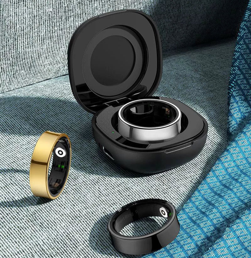 Anel Health Monitor – Acompanhe Sua Saúde 24h: Calorias, Sono, Batimentos, SpO₂ e Pressão Arterial com Estilo e Discrição