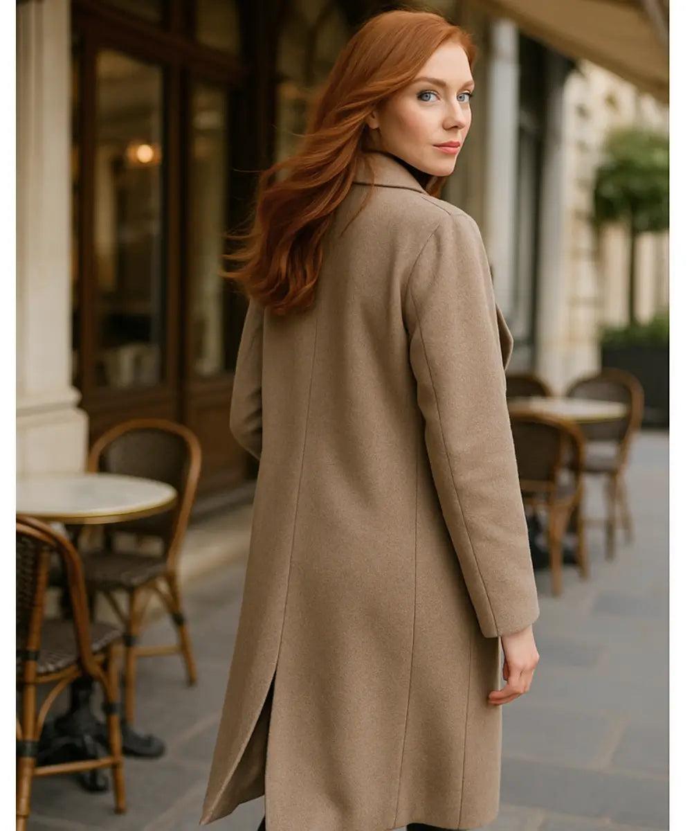 Sobretudo Feminino Longo em Lã Batida Elegante | Leika