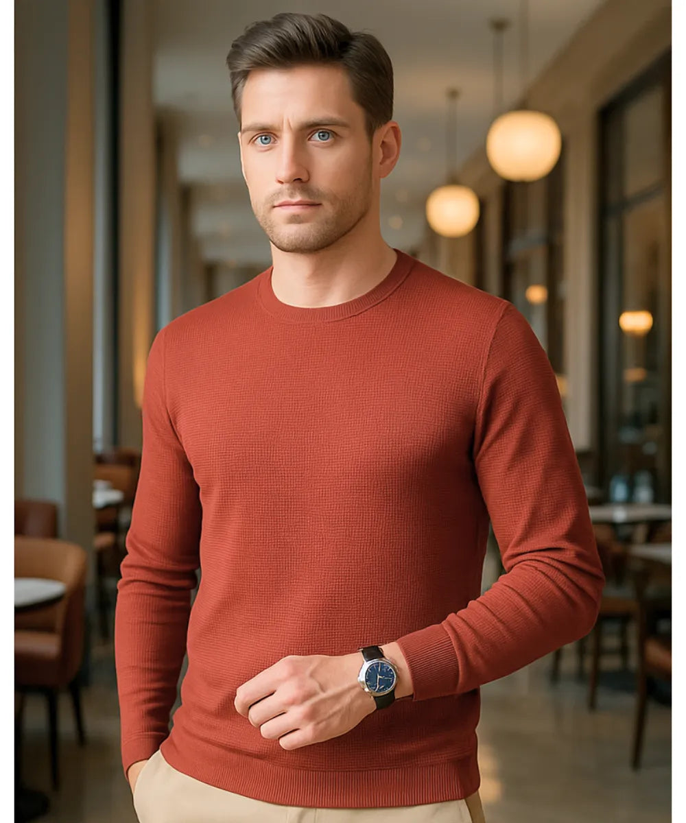 Blusa Masculina Manga Longa Malha Waffle Casual | Pierre